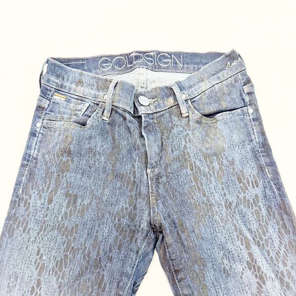 Goldsign Dark Wash Patterned Denim Jeans Skinny Style W3127d-818 Size 25 - Picture 7 of 11